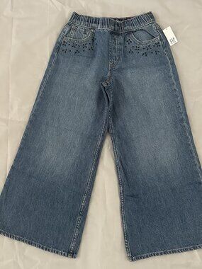 NEW Gap Kids Adjustable Waist Low Rise Beaded Easy Baggy Jeans Relaxed
